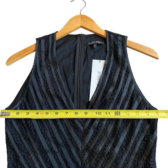 Strenesse Size 6 Black Lace Luxury Cocktail Dress Whimsigoth 100% Silk Victorian - Picture 10 of 11